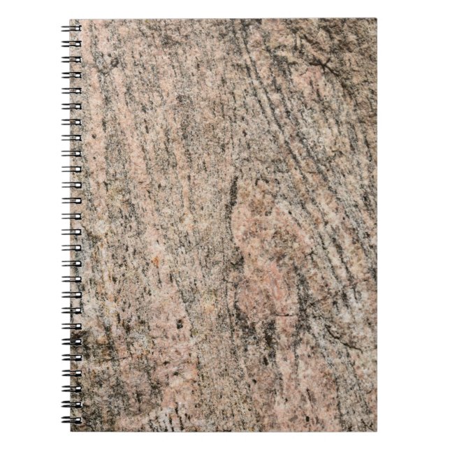 Caderno Espiral Sedimentos de Rocha Rosa e Granito Negro (Frente)