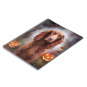 Caderno Espiral Sedter Vermelho Irlandês Halloween Com Pumpkins As