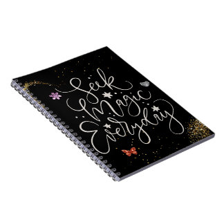 Caderno Espiral Seek Magic Every Day- Glitter Glam Notebook