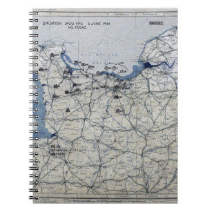 Caderno Espiral Segunda guerra mundial dia D mapa 6 de junho de