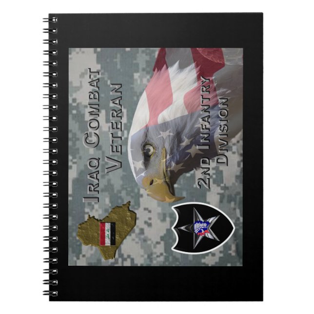 Caderno Espiral segundo Infantry Div Iraque Combate Veterano (Frente)