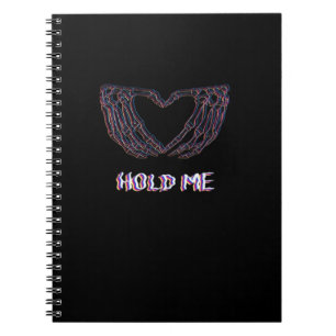 Caderno Espiral Segure-me Clássico - Coração da Mão do Esqueleto