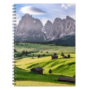 Caderno Espiral Seiser Alm Dolomite Alps, Itália