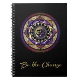 Caderno Espiral Seja a mudança com o Diário roxo e Dourado da