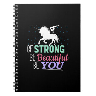 Caderno Espiral Seja Forte e Bonita Você - Ginástica Unicórnio