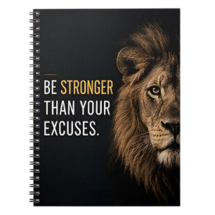 Caderno Espiral 🏋️ Seja Mais Forte do Que Sua Desculpa Motivação