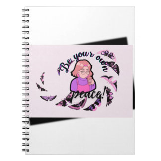 Caderno Espiral Seja Sua Própria Paz Anime Menina & Borboletas Spi
