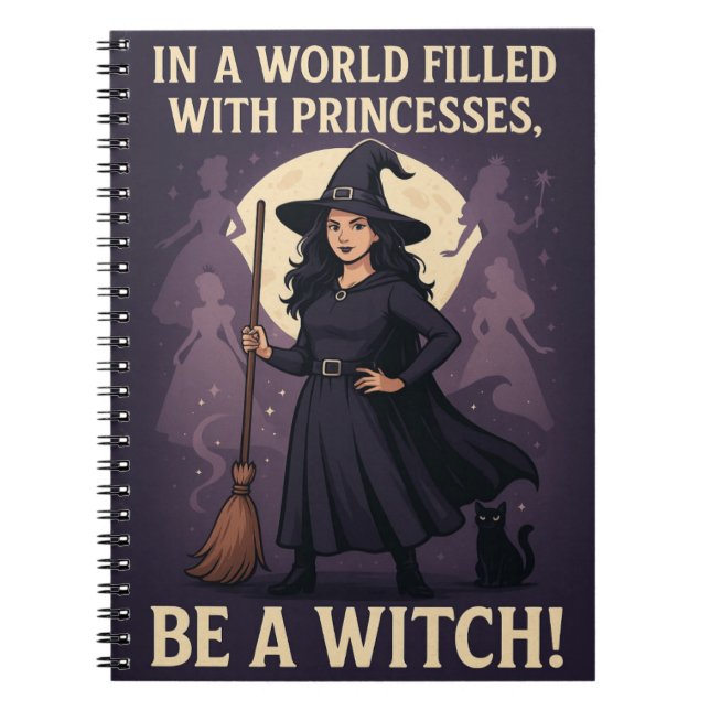 Caderno Espiral Seja um notebook de fotos espiral de bruxas (Frente)