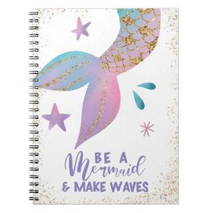 Caderno Espiral Seja uma Sereia e faça ondas, meninas