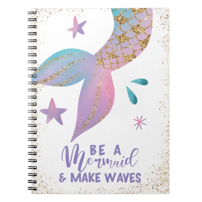 Caderno Espiral Seja uma Sereia e faça ondas, meninas (Frente)
