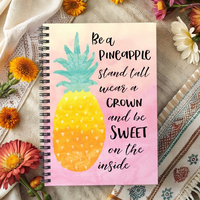 Caderno Espiral Seja Uma Tipografia De Aquarela Inspiradora ( Remind yourself of your love for all things tropical with this fantastic watercolor typography.)