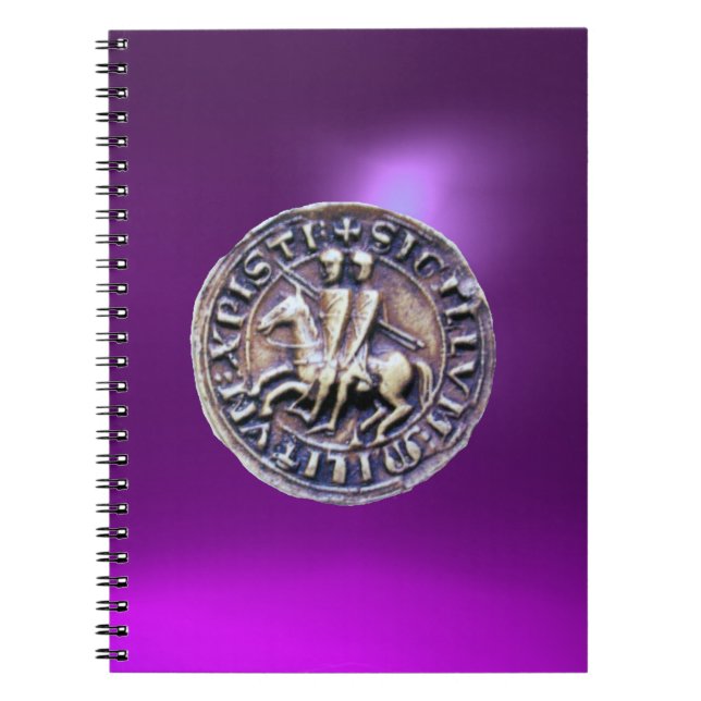 Caderno Espiral SELO DO MODELO KNIGHTS, Púrpura (Frente)
