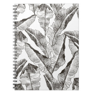 Caderno Espiral Selva Branca Negra: Padrão Vegetal Tropical