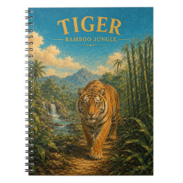 Caderno Espiral Selva de Bambu Tigre Watercolor GeoSaga