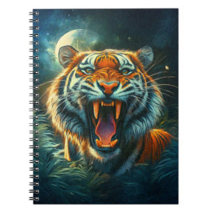 Caderno Espiral Selva-lua-lua de Tiger Rajada