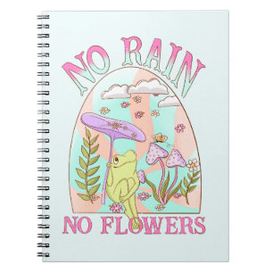 Caderno Espiral Sem Chuva, Sem Flores - Floral e Cogumelo Vibrante