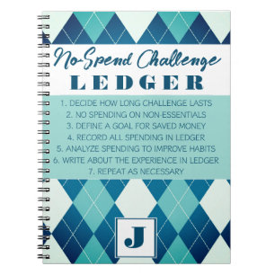 Caderno Espiral Sem Desafio de Gasto Razão Azul e Estilo Branco