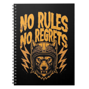 Caderno Espiral Sem Regras Não Lamenta - Gráfico de Wolf Biker