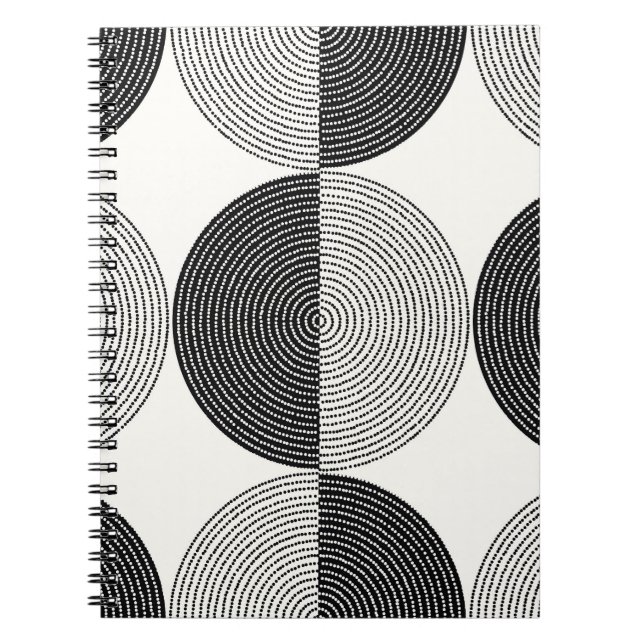 Caderno Espiral Semicírculos geométricos: padrão simples. (Frente)