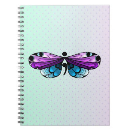 Caderno Espiral Semicolon da borboleta da consciência suicida