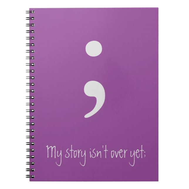 Caderno Espiral Semicolon / Minha história ainda não acabou; (Frente)