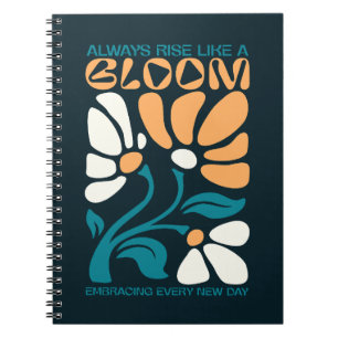 Caderno Espiral Sempre Suba Como uma Citação Positiva de Flor