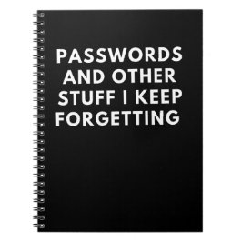 Caderno Espiral Senhas e outras coisas, diário, notebook