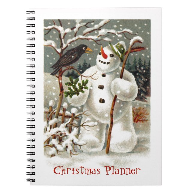 Caderno Espiral Senhor Boneco de Neve e Senhor Corvo (Frente)