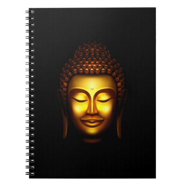 Caderno Espiral Senhor Buda Dourado e Negro sorridente (Frente)