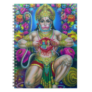 Caderno Espiral Senhor Hanuman, deus Hindu