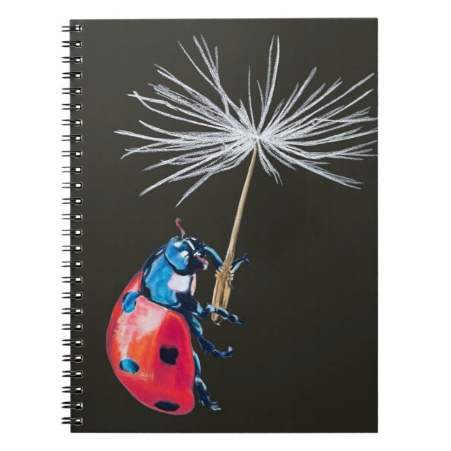 Caderno Espiral Senhora Bug e Dandelion Seed espiral (Frente)