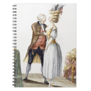 Caderno Espiral Senhora elegante em um encaixe com seu alfaiate,