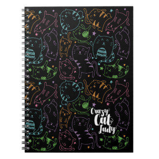 Caderno Espiral Senhora louca Colorido Desenhos animados Teste
