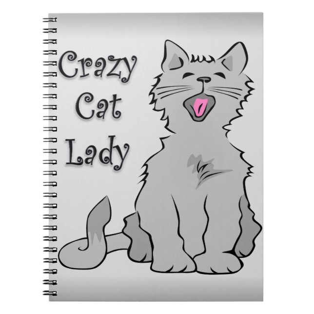 Caderno Espiral Senhora louca do gato (Frente)