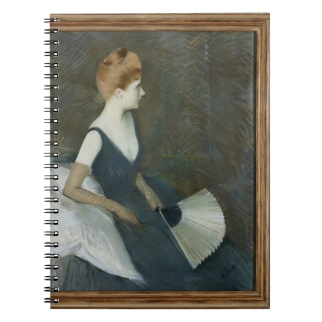 Caderno Espiral Senhora Marta Le Tellier Sitting em um sofá (Frente)