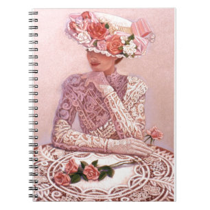 Caderno Espiral Senhora romântica do Victorian
