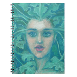 Caderno Espiral Senhora Verde / Rainha da Floresta, arte da fantas