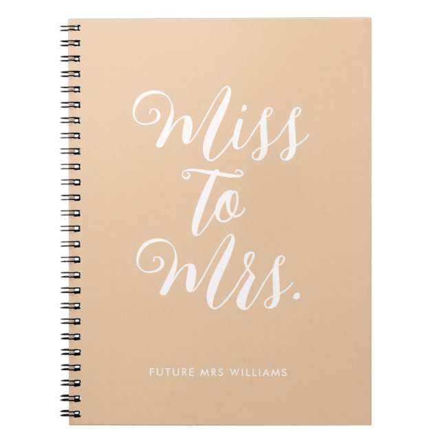 Caderno Espiral Senhorita Elegante para a Sra. Chic Modern Wedding (Frente)