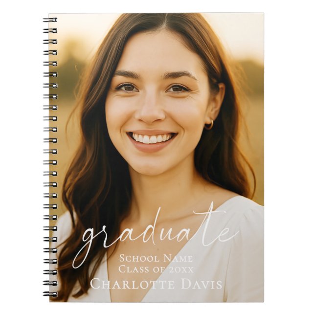Caderno Espiral Senior year graduation photo script (Frente)