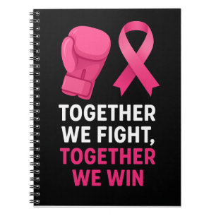 Caderno Espiral Sensibilização rosa para o Cancer da Mama Juntos N