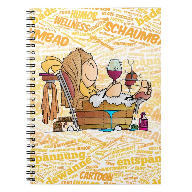 Caderno Espiral Senta badet gemütlich... (Frente)