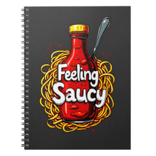Caderno Espiral Sentimento de Saucy - Impressão de Ketchup de Toma