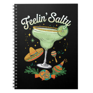 Caderno Espiral Sentindo-se Salgado Margarita Engraçado Cinco De M