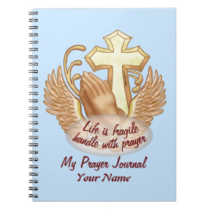 Caderno Espiral Sepia Prayer Mãos Cristão
