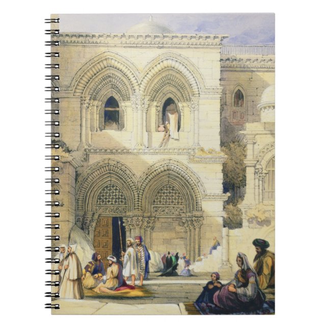 Caderno Espiral Sepulchre santamente, em Jerusalem (litho da cor) (Frente)