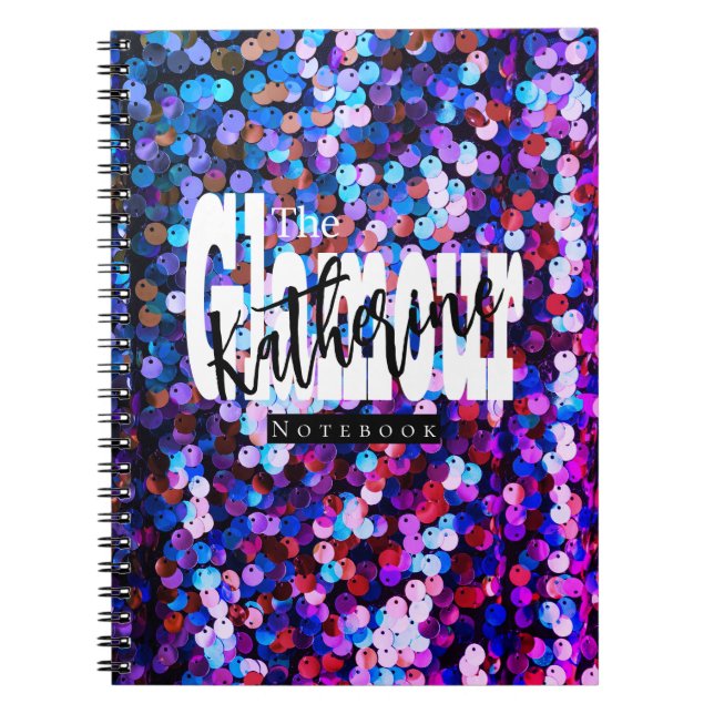 Caderno Espiral Sequência de Glamor com Glittering (Frente)