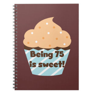 Caderno Espiral Ser 75 é t-shirt e presentes doces do aniversári