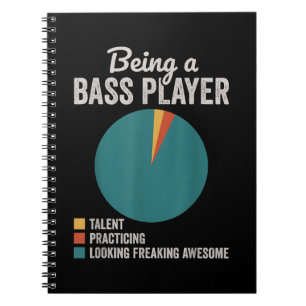Caderno Espiral Ser um Músico Baixista, Tocador de Baixo Funny