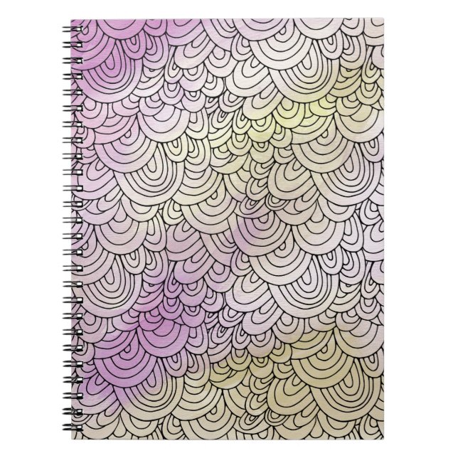 Caderno Espiral Sereia Amarela Roxa (Frente)