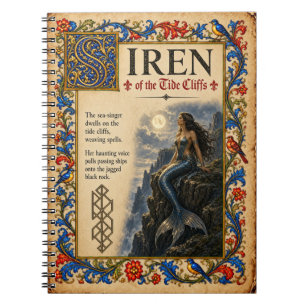 Caderno Espiral Sereia, Arte do Bestiário Medieval